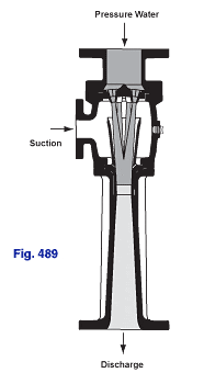 Sectional drawing of Figure 489 Multi-Nozzle Exhauster with flanged connections
