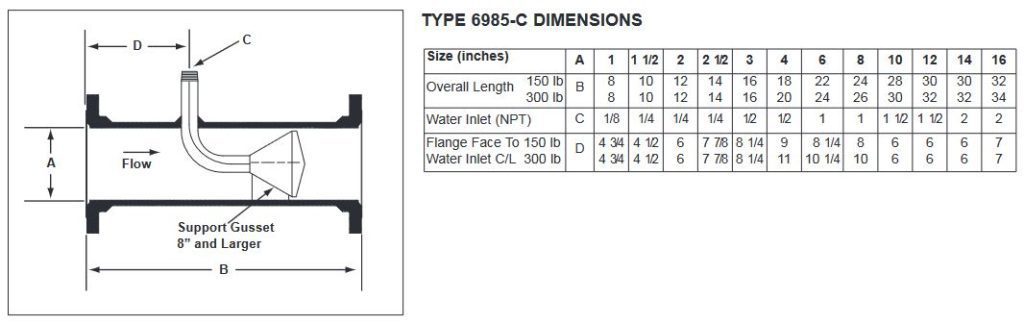 type 6985-c dimensions